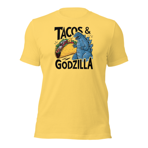 Funny Taco and Godzilla Graphic Tee - Tacos and Godzilla Shirt - Image 26