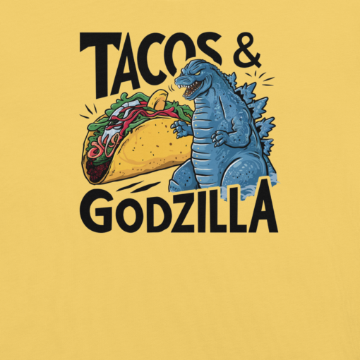 Funny Taco and Godzilla Graphic Tee - Tacos and Godzilla Shirt - Image 13