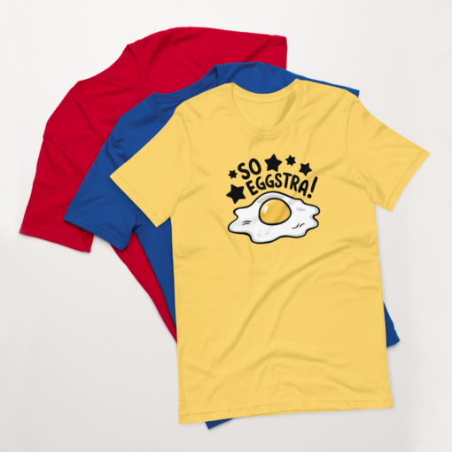 So Eggstra!" Egg Print Unisex Graphic Tee - Fun Eggcellent Shirt for Everyone - Image 12