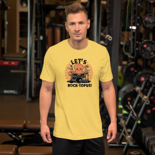 Let's Rocktopus Kawaii Octopus Drummer Graphic Tee - Musical Ocean Shirt - Image 24