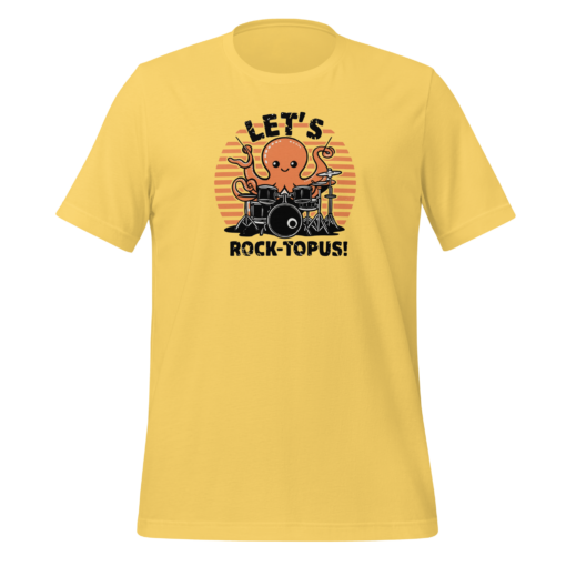 Let's Rocktopus Kawaii Octopus Drummer Graphic Tee - Musical Ocean Shirt - Image 22