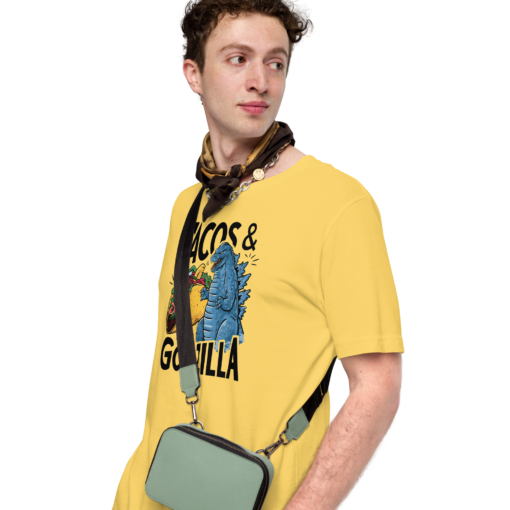 Funny Taco and Godzilla Graphic Tee - Tacos and Godzilla Shirt - Image 31
