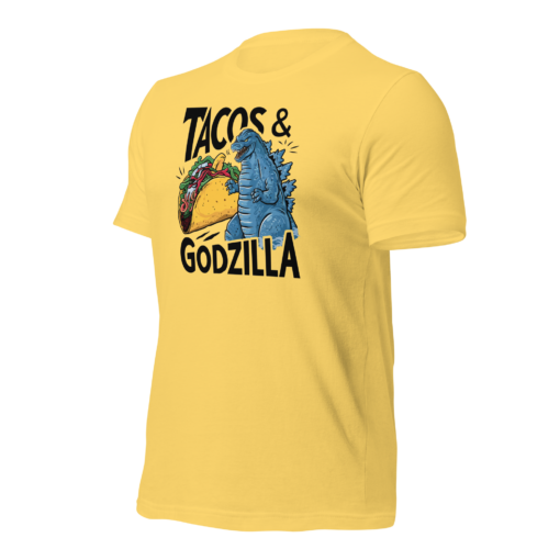 Funny Taco and Godzilla Graphic Tee - Tacos and Godzilla Shirt - Image 24