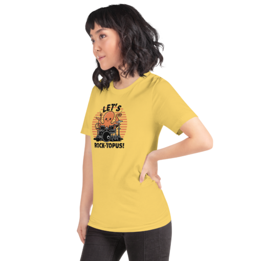Let's Rocktopus Kawaii Octopus Drummer Graphic Tee - Musical Ocean Shirt - Image 26